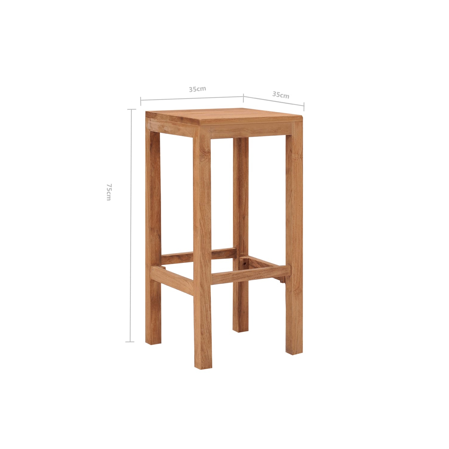 vidaXL Bar Stools 4 pcs Solid Teak Wood