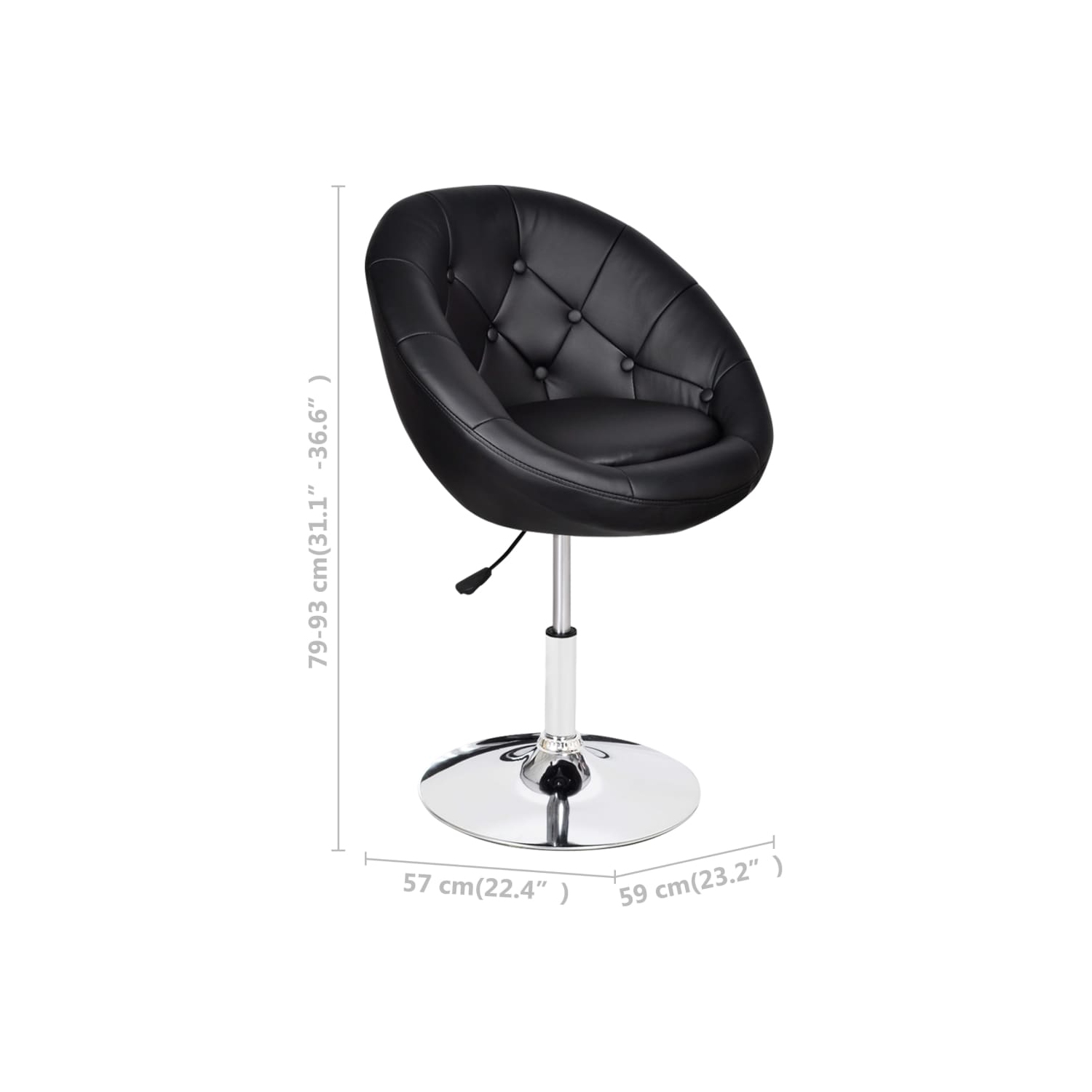 Tabourets de bar 2 pièces en similicuir noir vidaXL