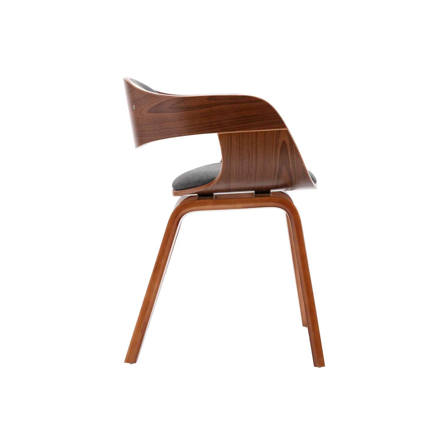 vidaXL Dining Chairs 2 pcs Bent Wood and Grey Fabric