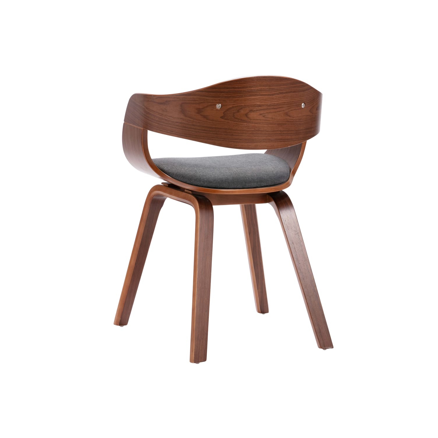 vidaXL Dining Chairs 2 pcs Bent Wood and Grey Fabric