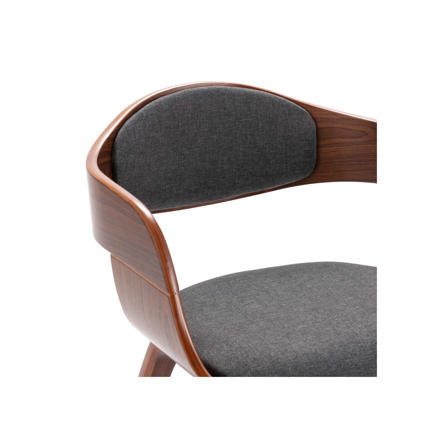 vidaXL Dining Chairs 2 pcs Bent Wood and Grey Fabric