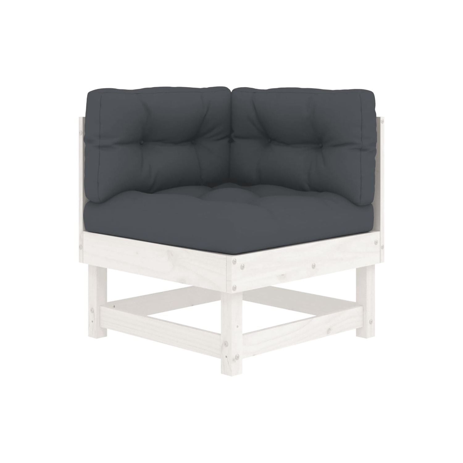 Ensemble de salon de jardin de 5 pièces avec coussins en bois massif blanc vidaXL