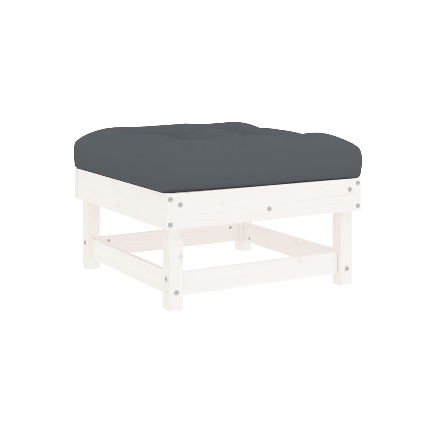 Ensemble de salon de jardin de 5 pièces avec coussins en bois massif blanc vidaXL