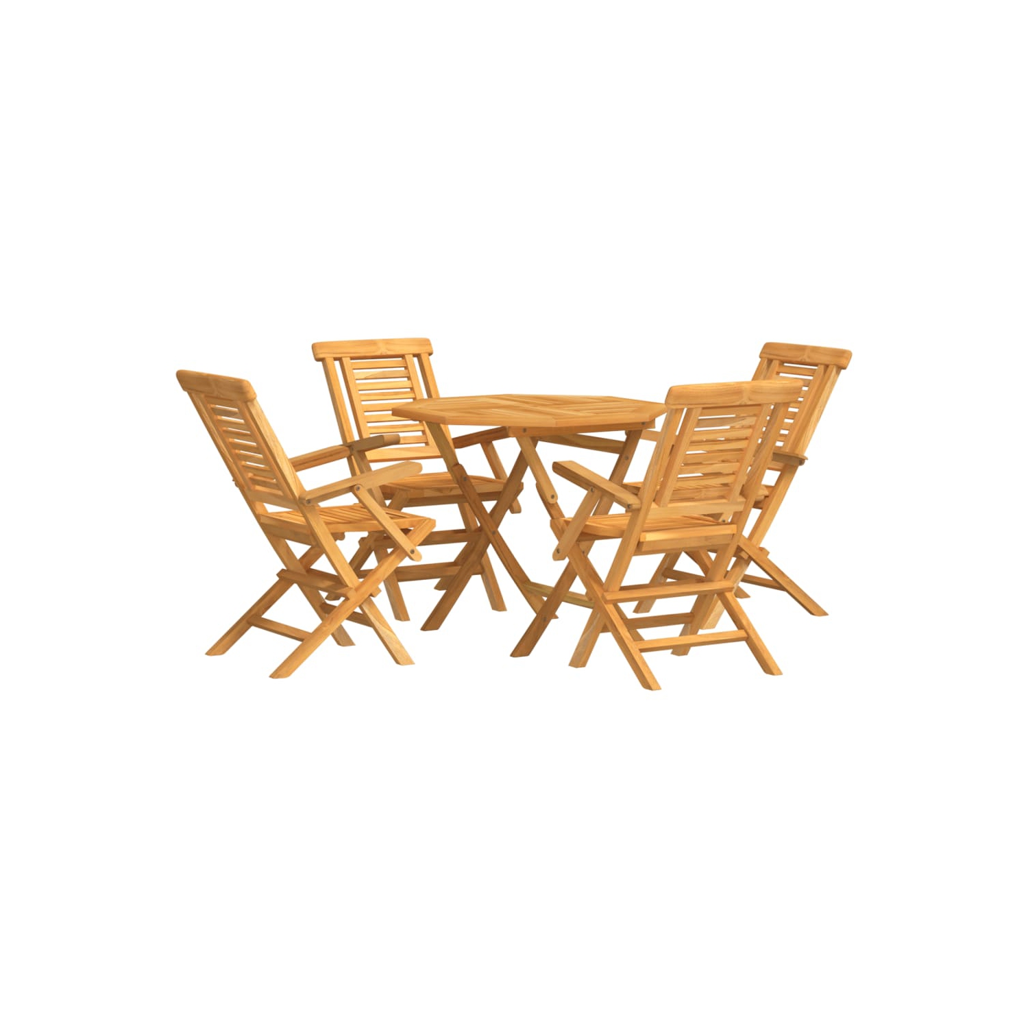 vidaXL 5 Piece Garden Dining Set Solid Wood Teak