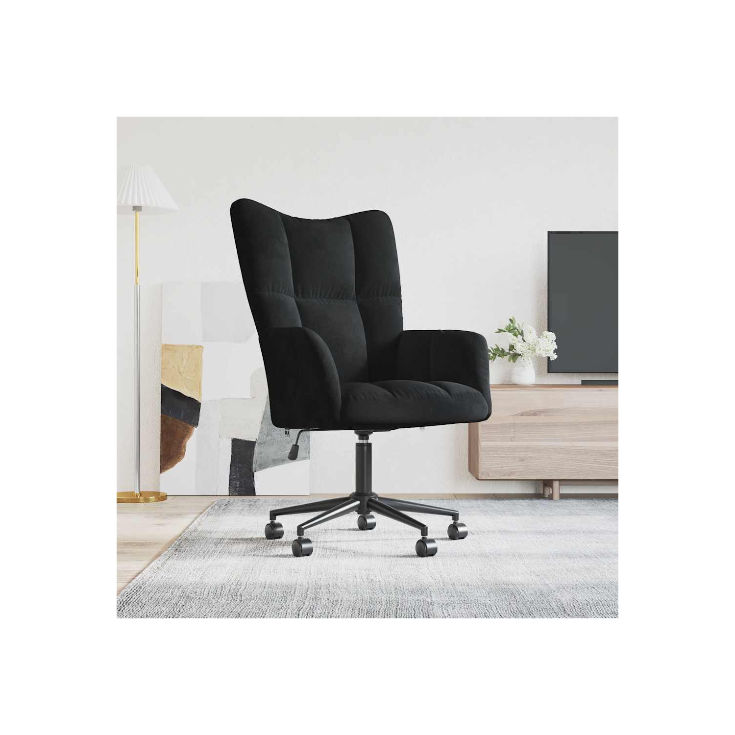 vidaXL Relaxing Chair Black Velvet