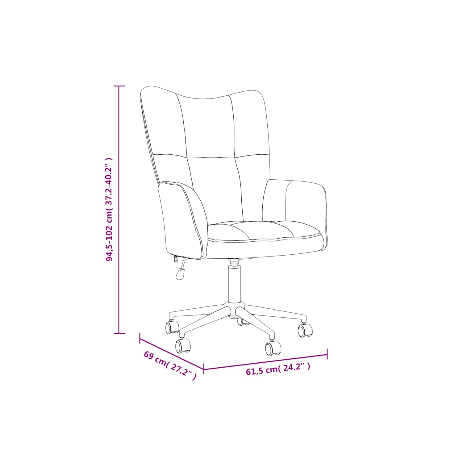 vidaXL Relaxing Chair Black Velvet