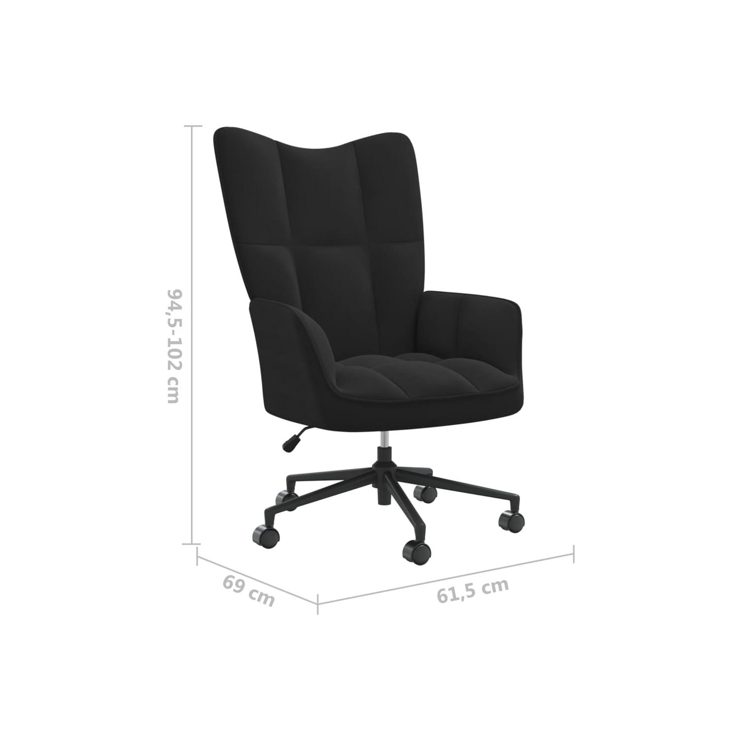 vidaXL Relaxing Chair Black Velvet