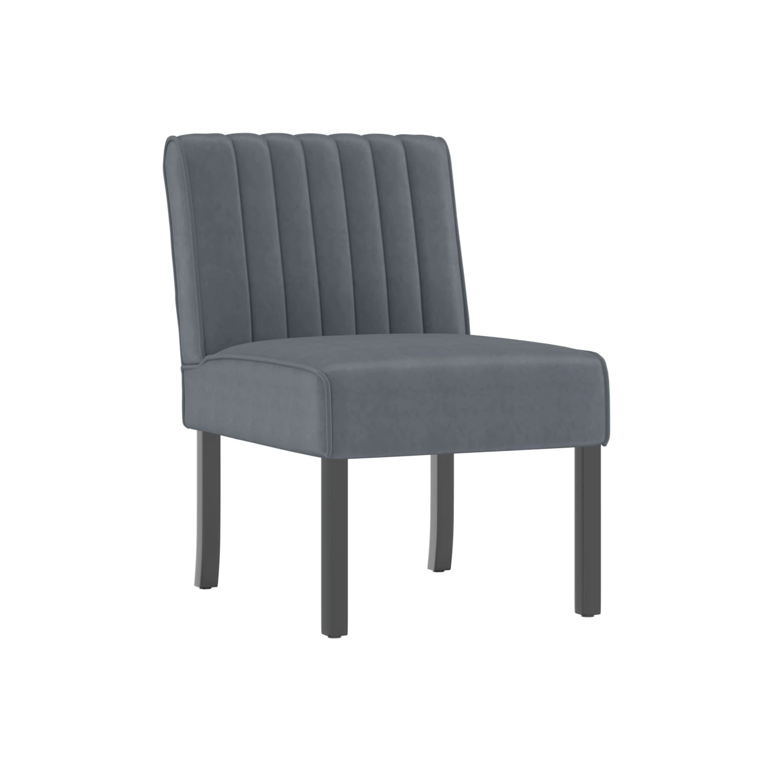 vidaXL Slipper Chair Dark Grey Velvet