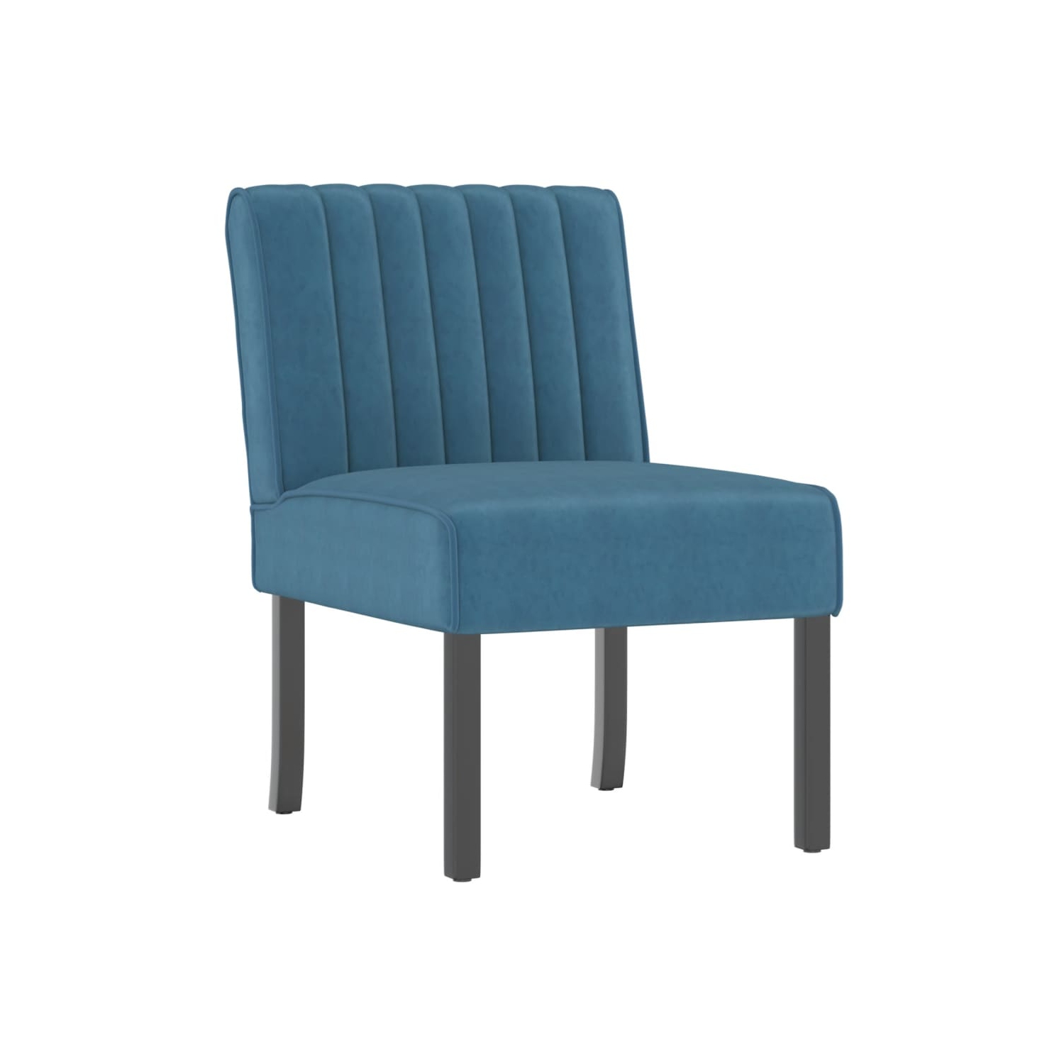 vidaXL Slipper Chair Blue Velvet