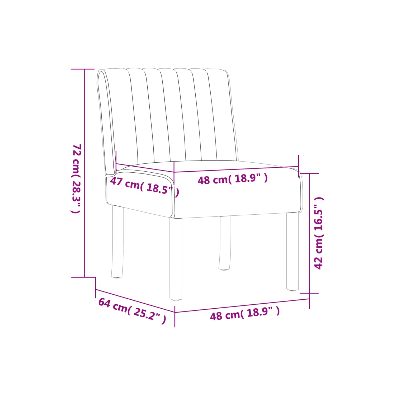 vidaXL Slipper Chair Blue Velvet