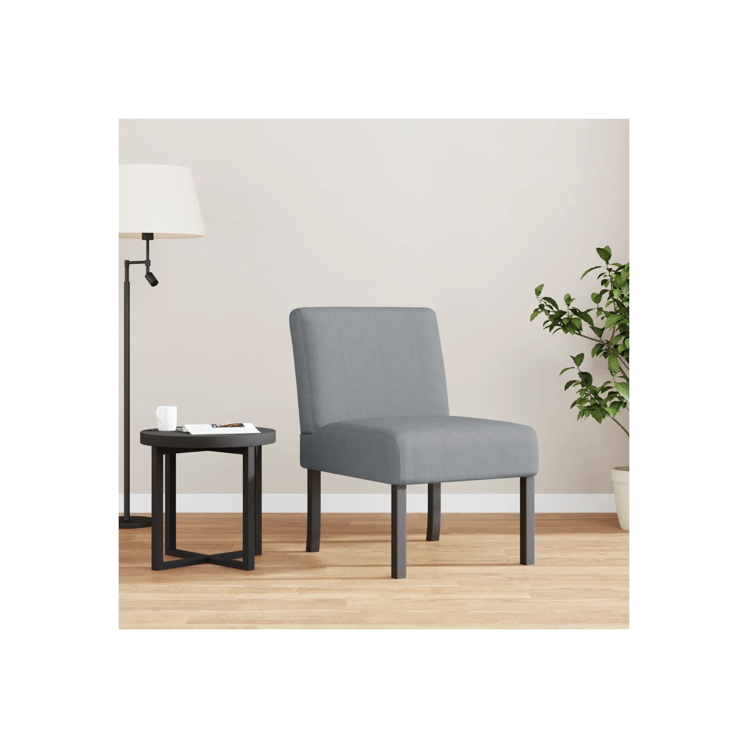 vidaXL Slipper Chair Light Grey Fabric