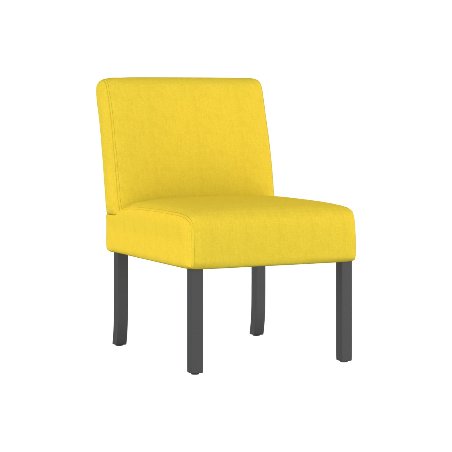 vidaXL Slipper Chair Light Yellow Fabric