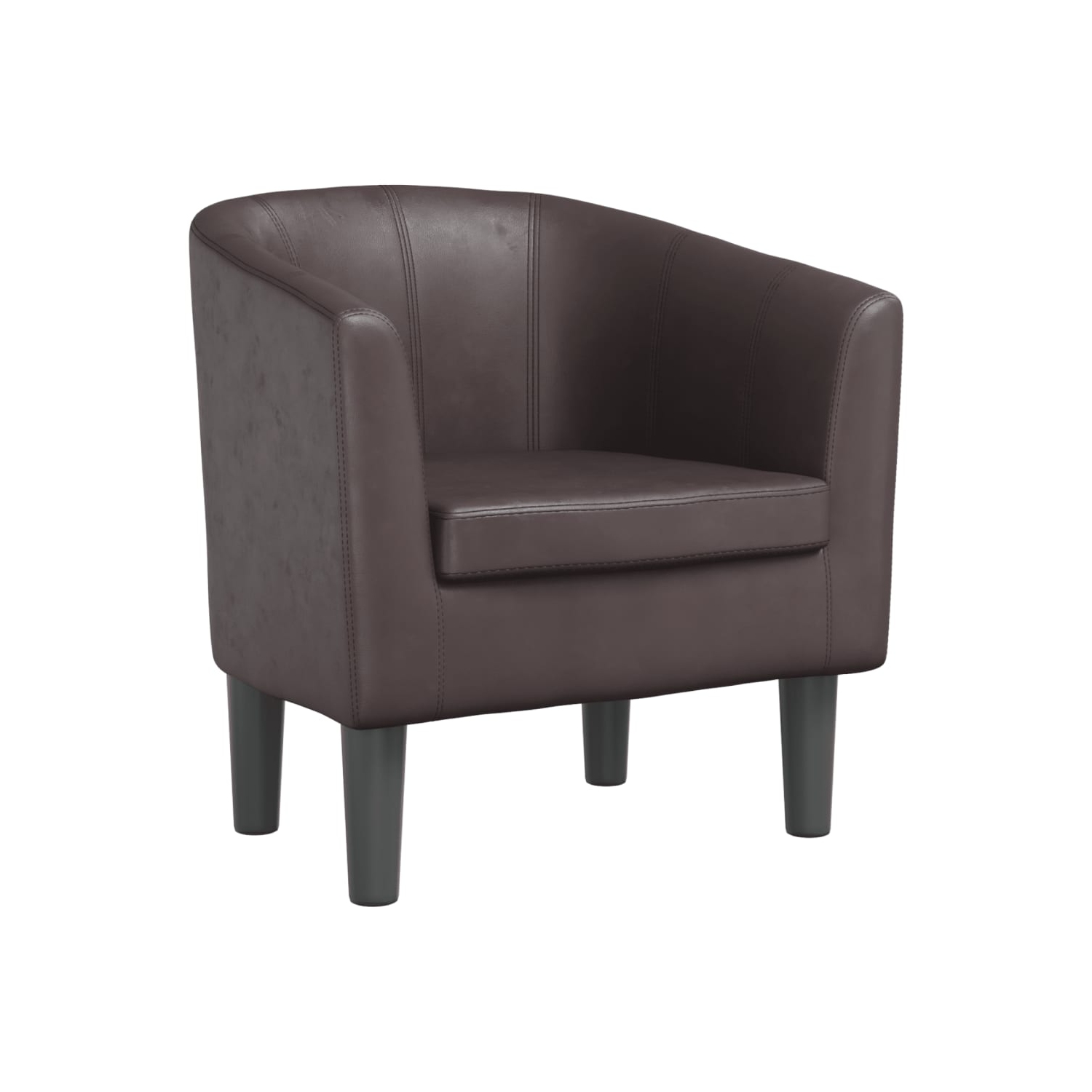 Fauteuil crapaud en similicuir brun vidaXL