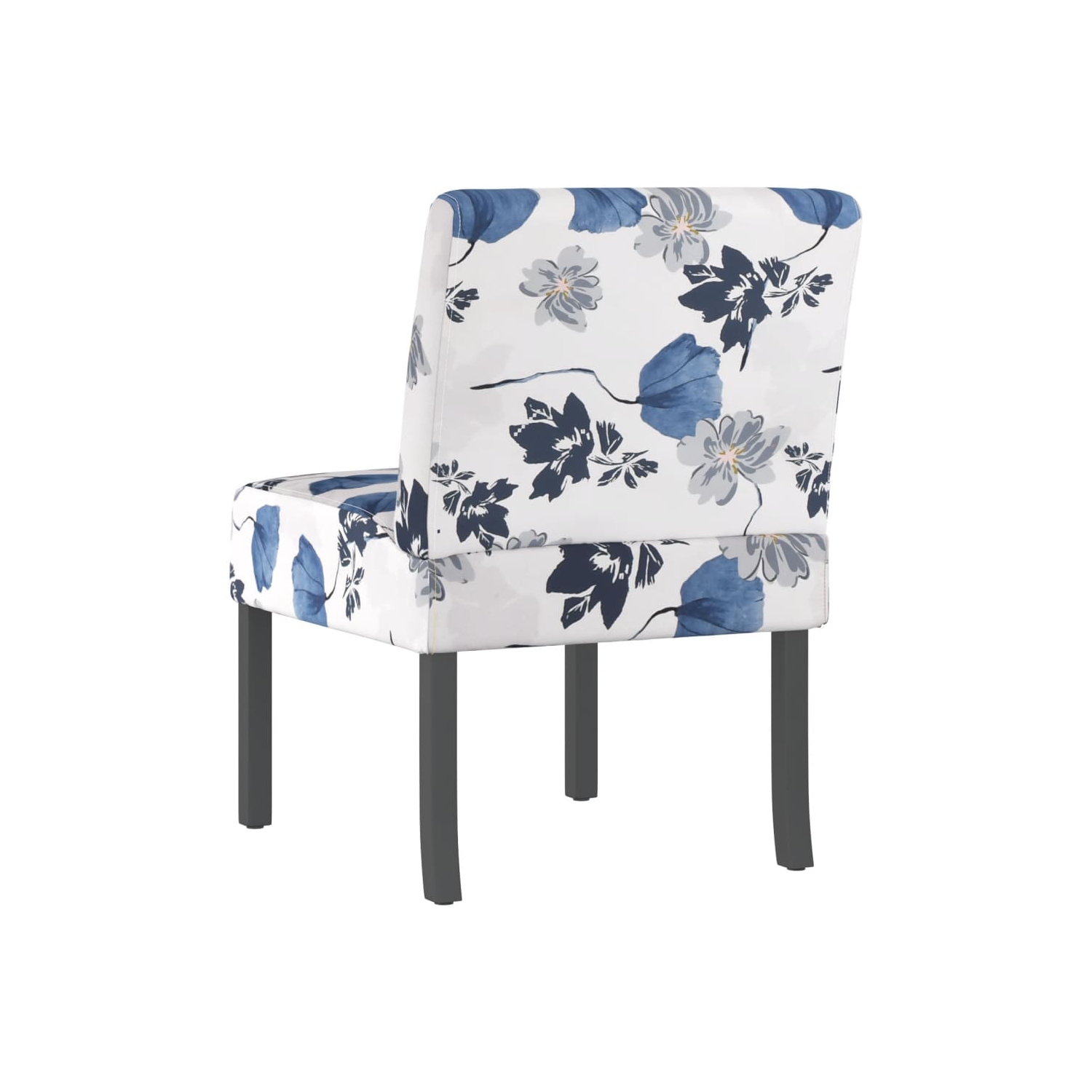 vidaXL Slipper Chair Blue Flower Fabric