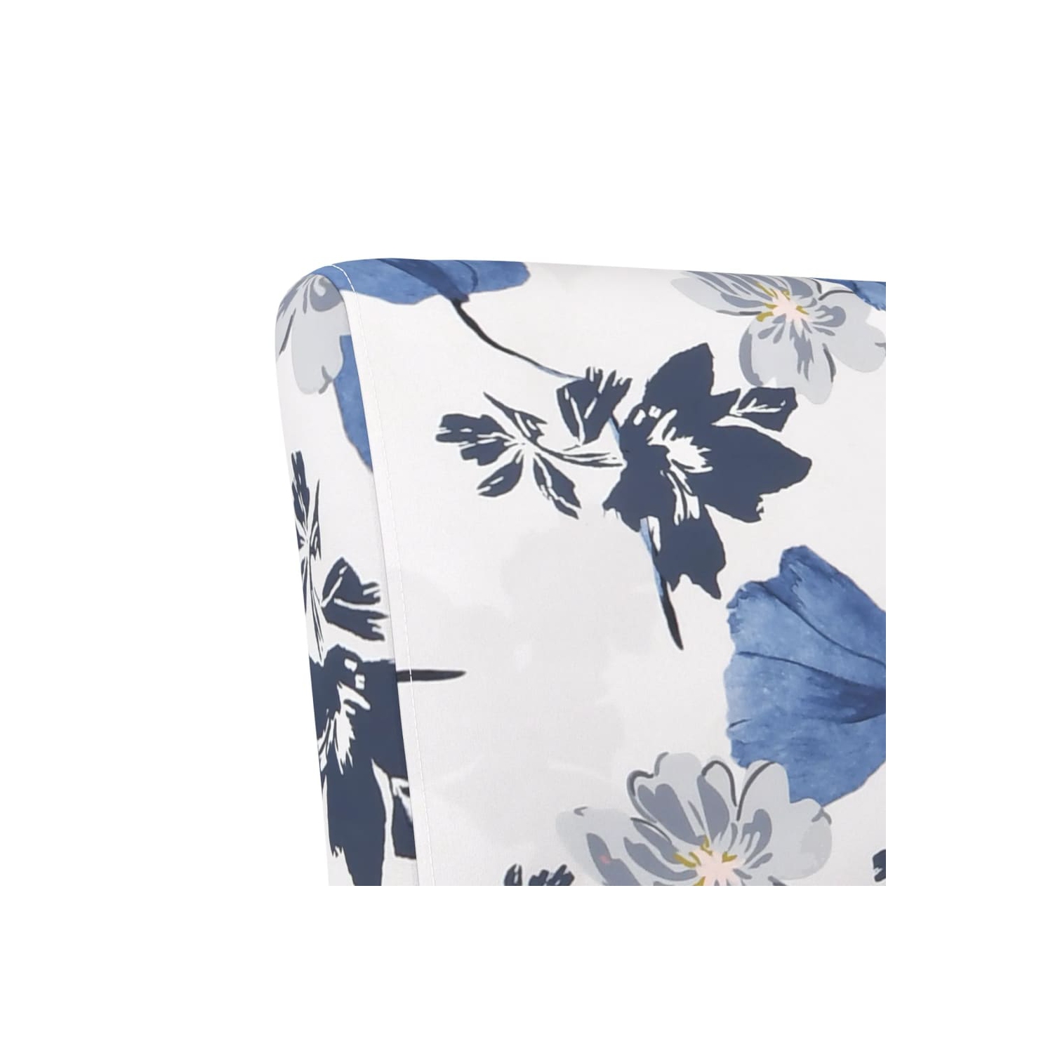 vidaXL Slipper Chair Blue Flower Fabric