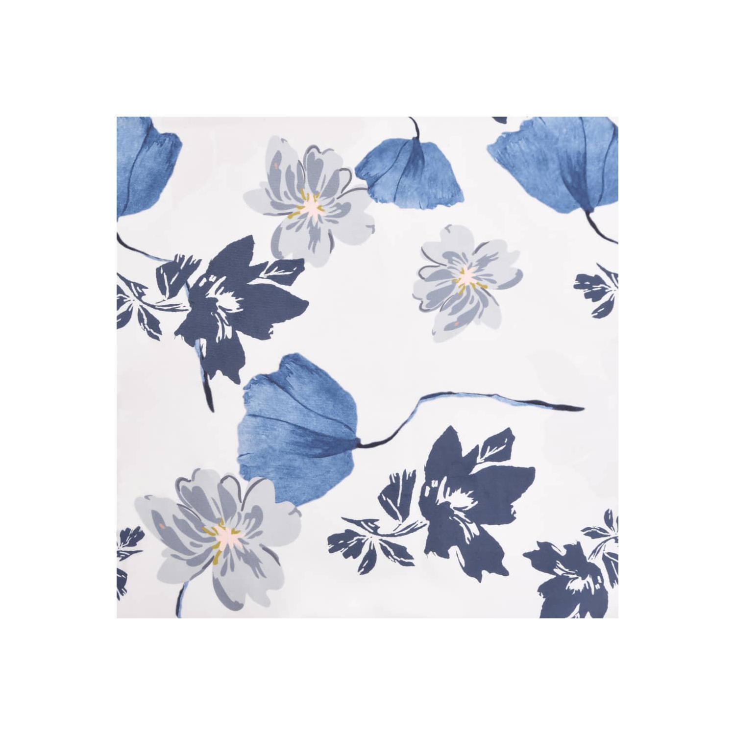 vidaXL Slipper Chair Blue Flower Fabric