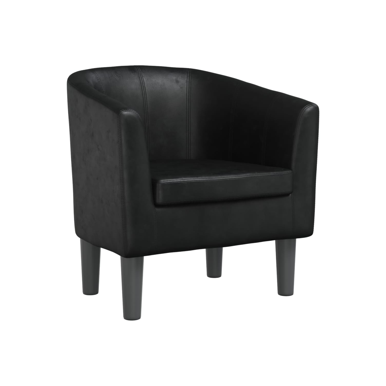 vidaXL Tub Chair Black Faux Leather