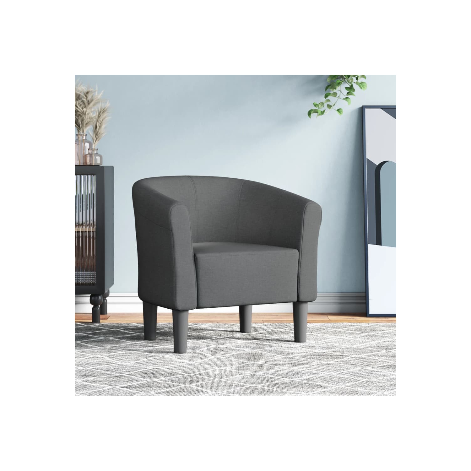 Fauteuil crapaud en tissu gris foncé vidaXL