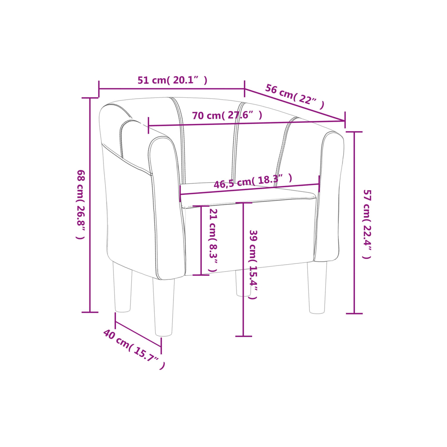 Fauteuil crapaud en tissu gris foncé vidaXL