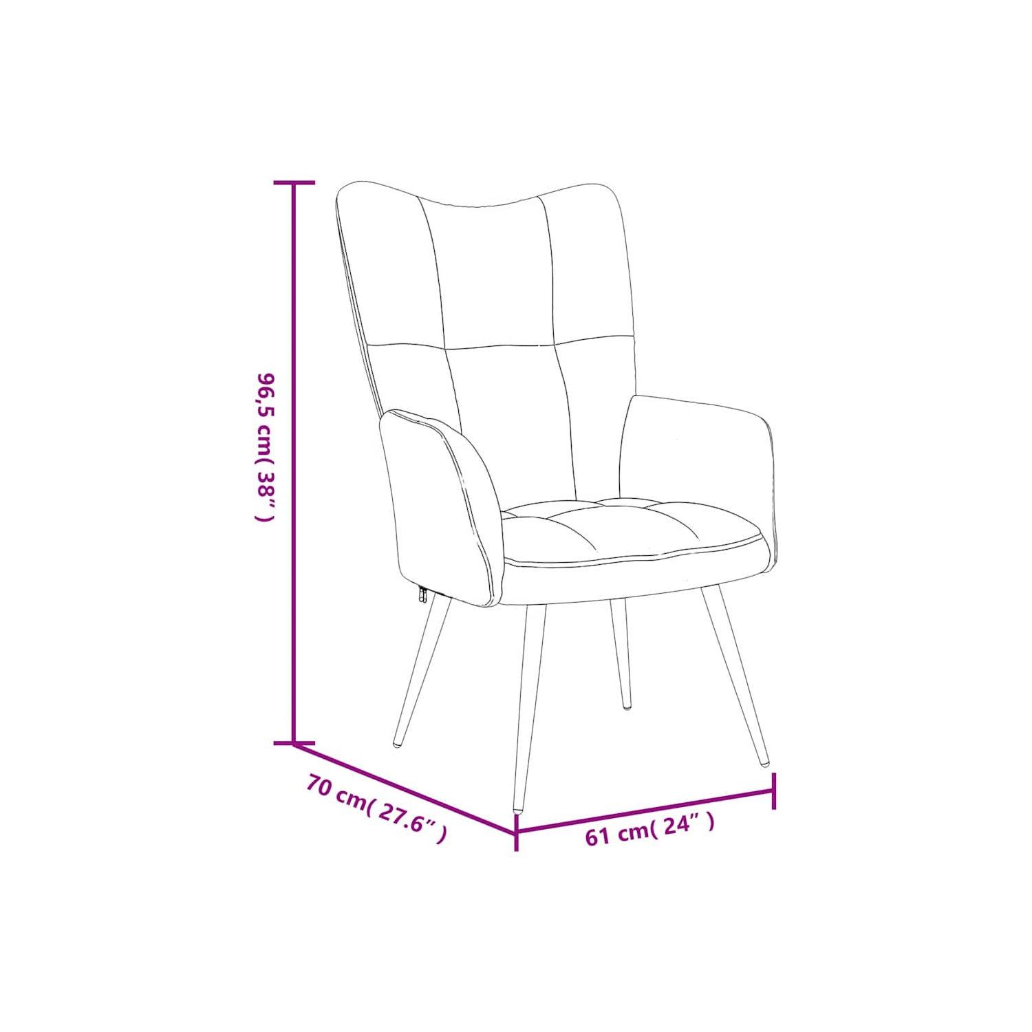 vidaXL Relaxing Chair Black Velvet