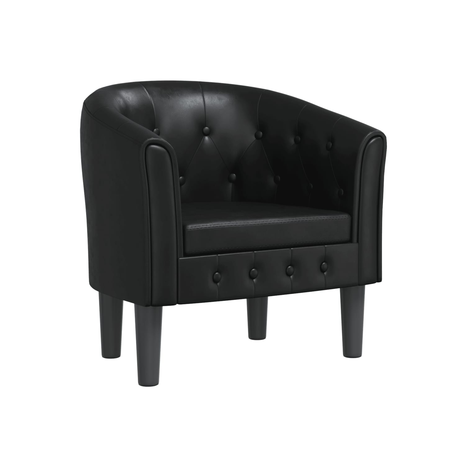vidaXL Tub Chair Black Faux Leather