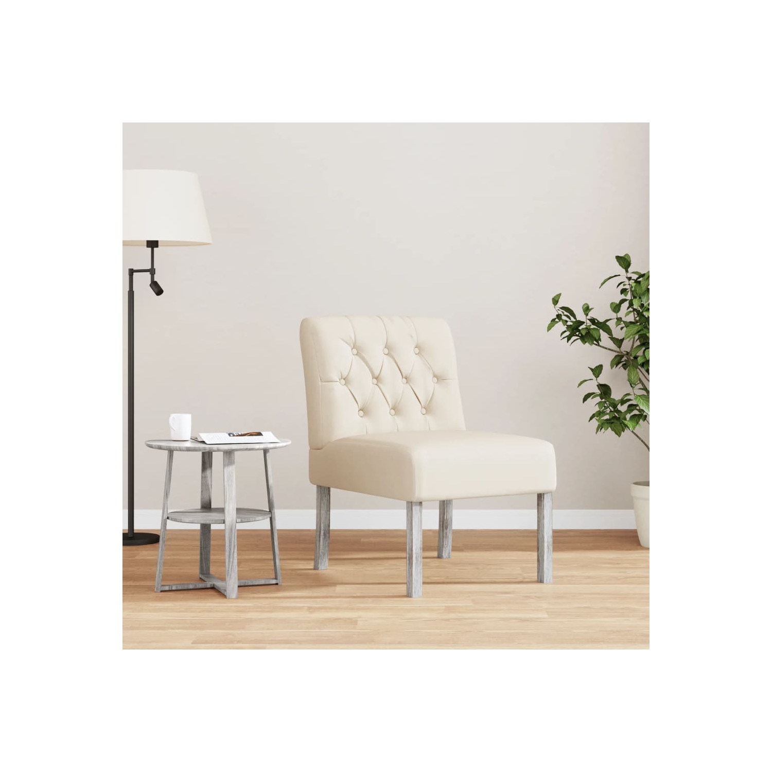 vidaXL Slipper Chair LinenButton Design