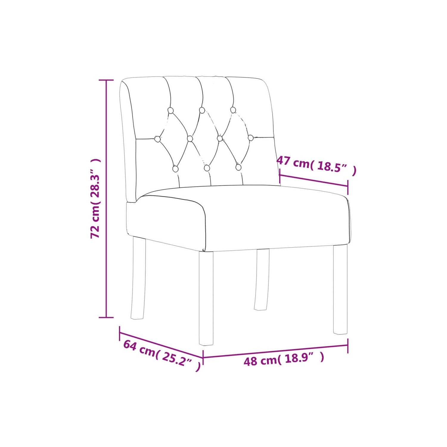 vidaXL Slipper Chair LinenButton Design