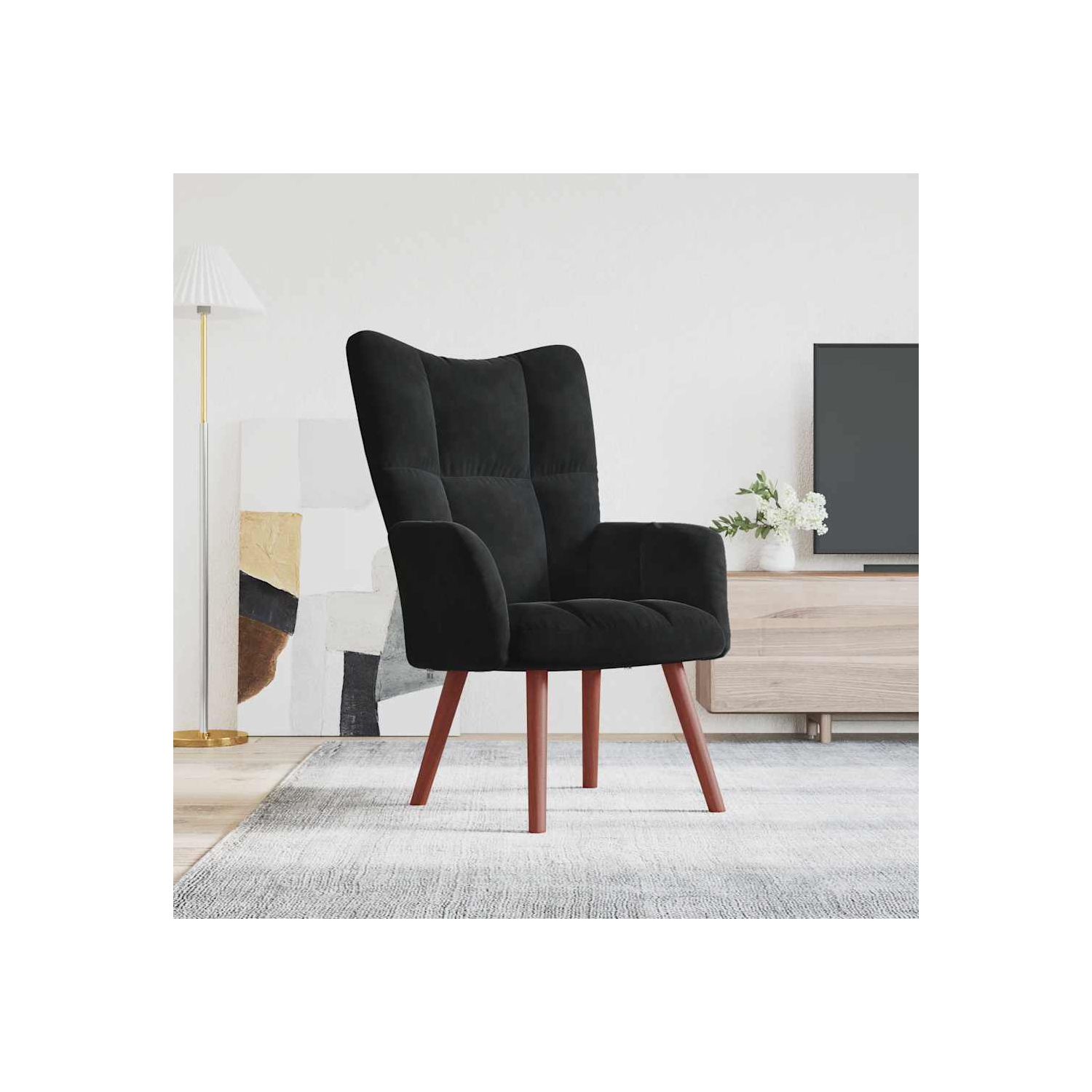 vidaXL Relaxing Chair Black Velvet