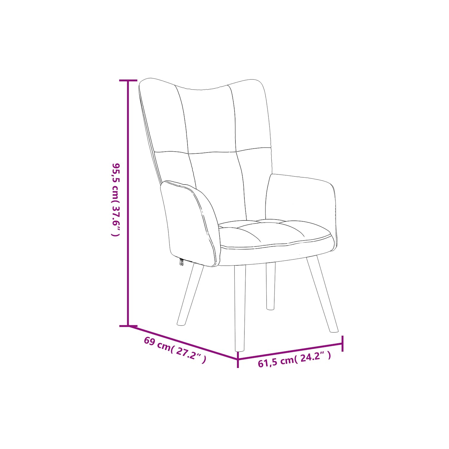 vidaXL Relaxing Chair Black Velvet