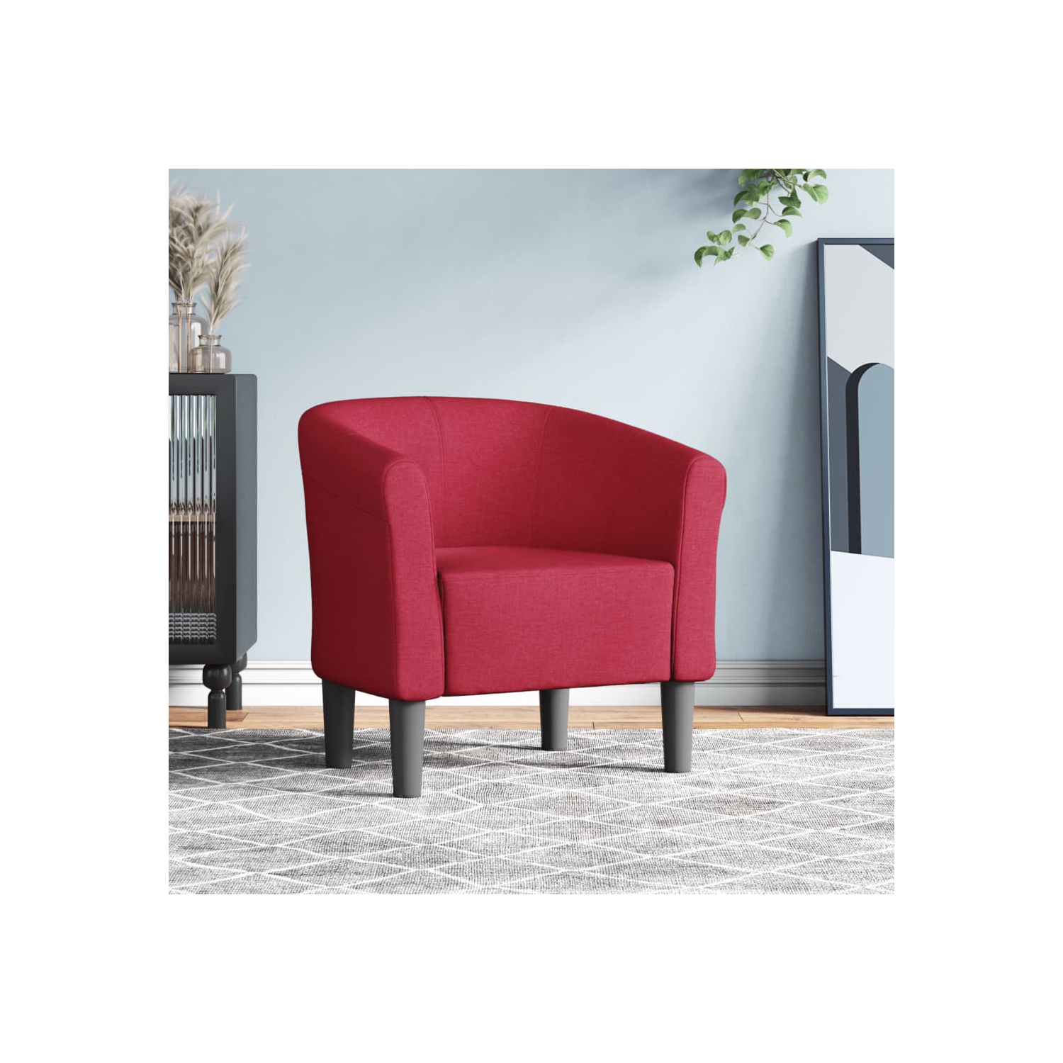 vidaXL Tub Chair Wine Red Fabric