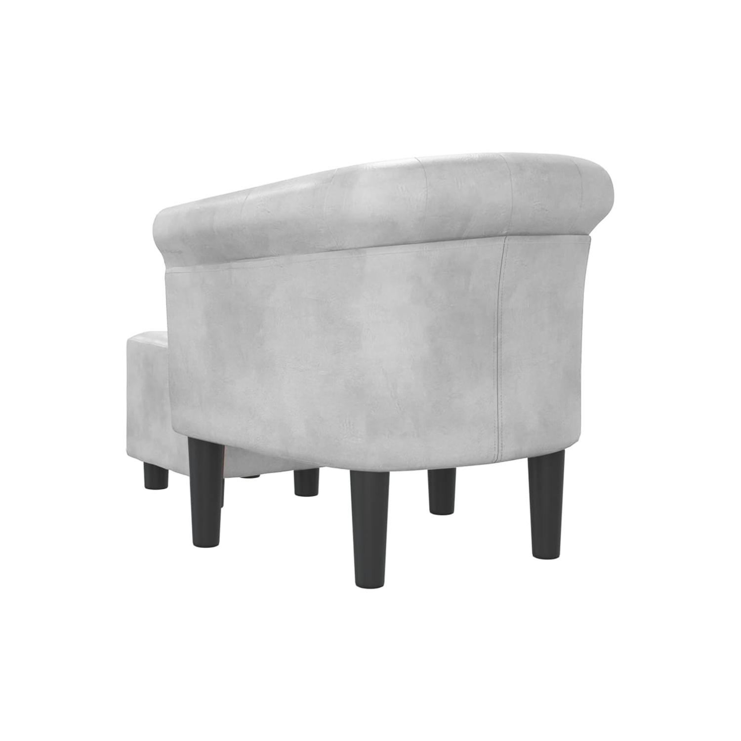 vidaXL Tub Chair with Footstool Silver Faux Leather