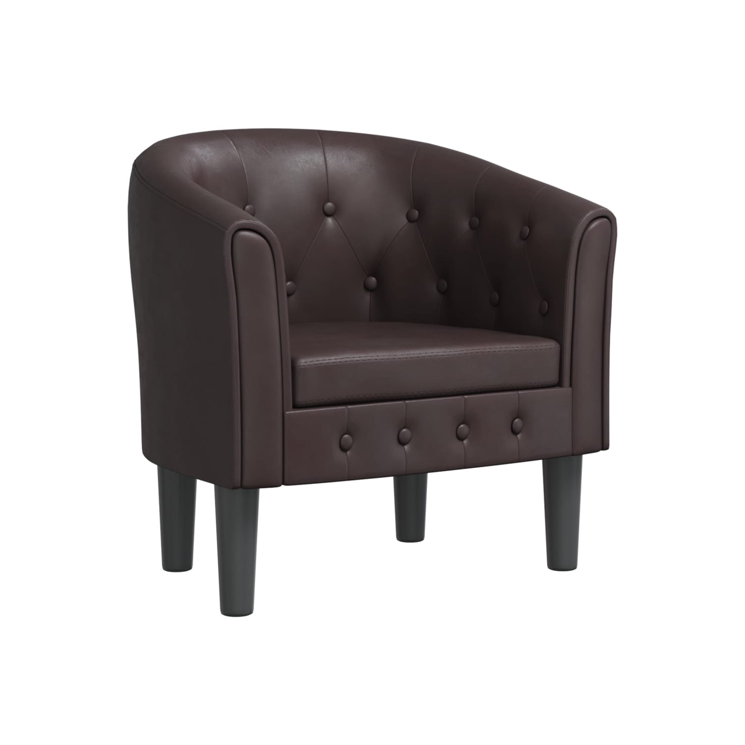 vidaXL Tub Chair Brown Faux Leather