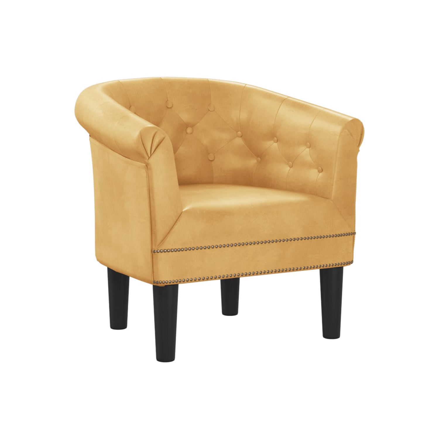 vidaXL Tub Chair Gold Faux Leather