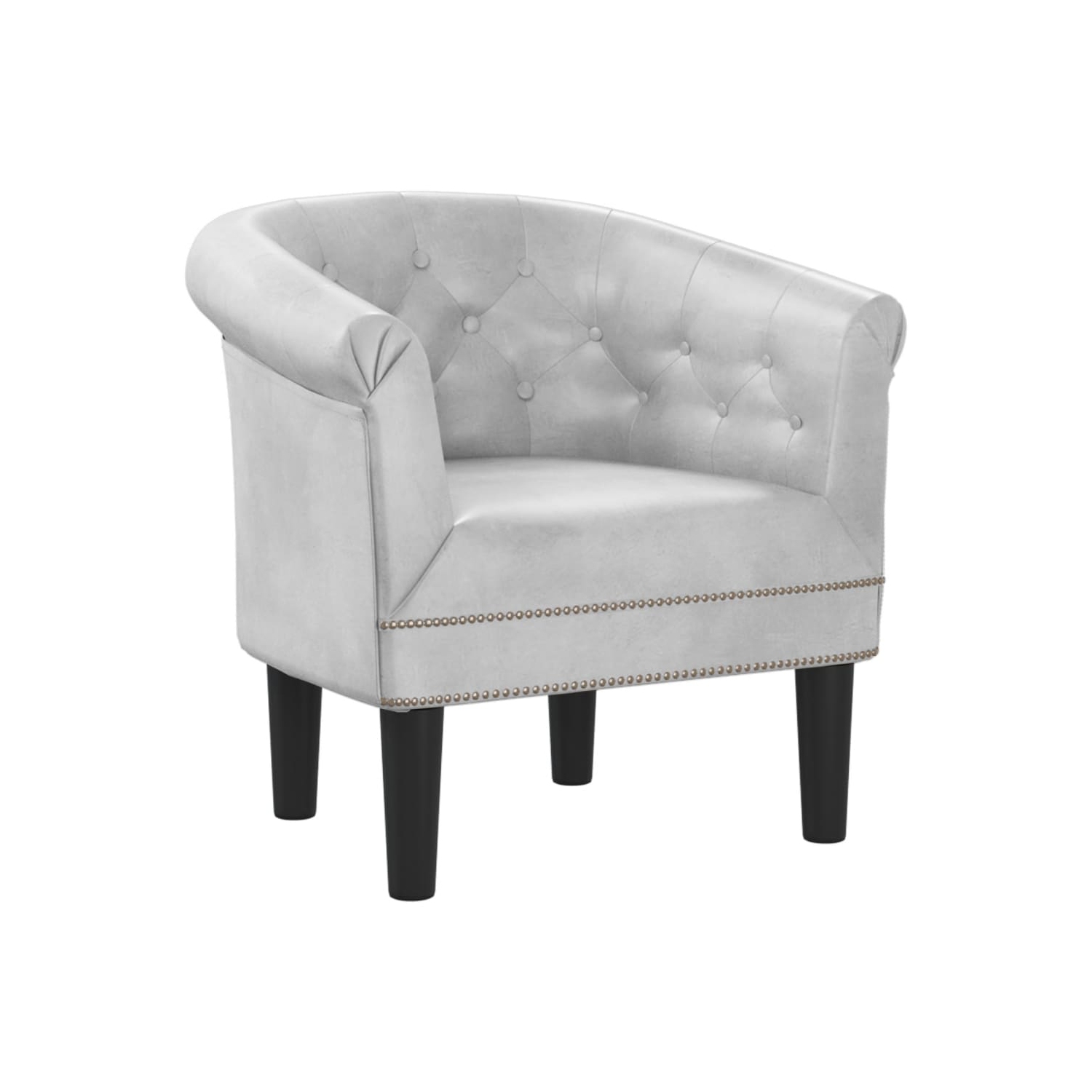 vidaXL Tub Chair Silver Faux Leather