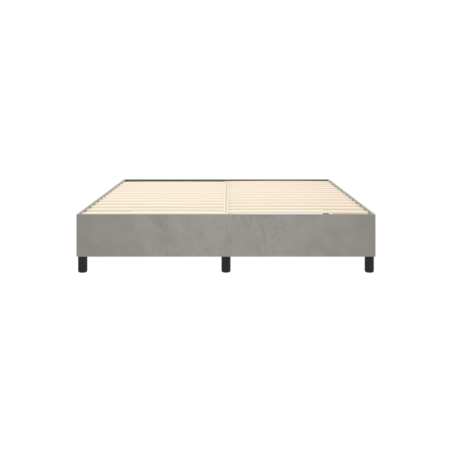 vidaXL Box Spring Bed Frame Light Grey King Velvet