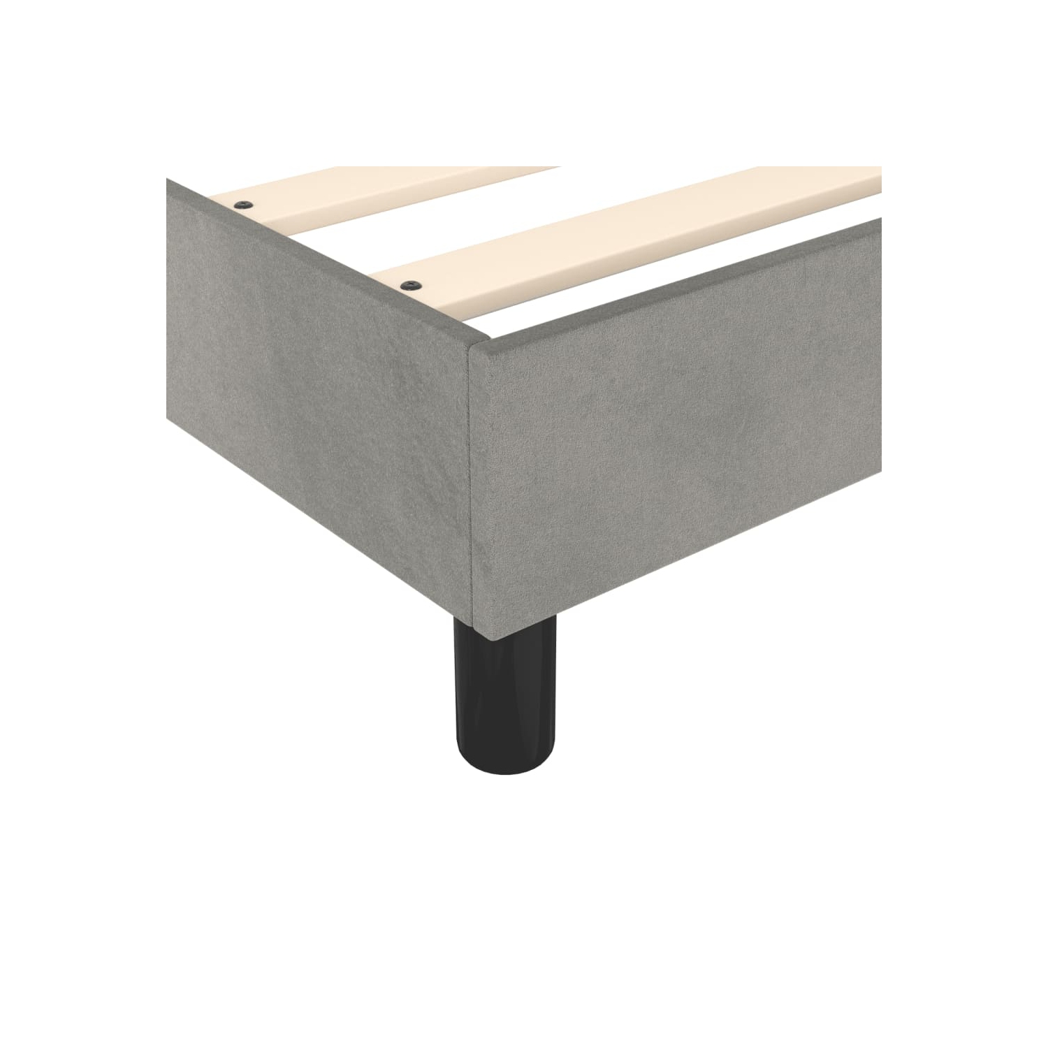 vidaXL Box Spring Bed Frame Light Grey King Velvet