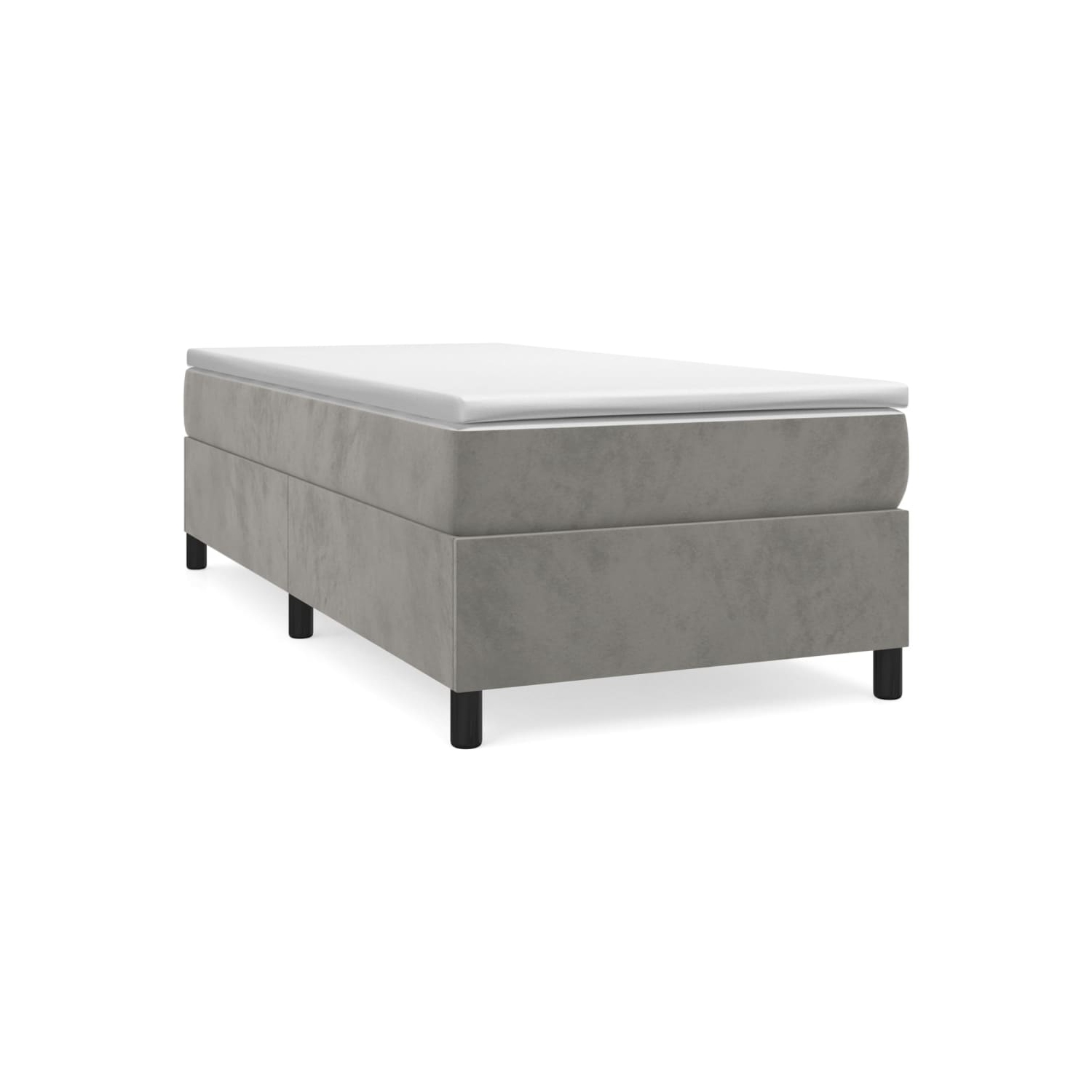 Sommier à ressorts vidaXL Cadre de lit simple TG velours gris pâle