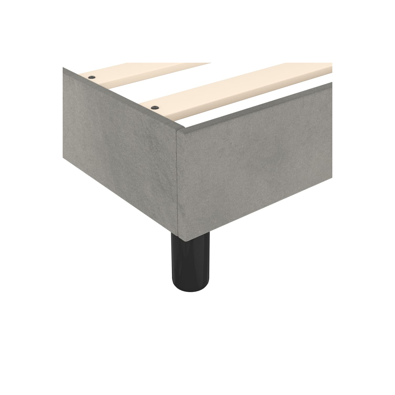 Sommier à ressorts vidaXL Cadre de lit simple TG velours gris pâle