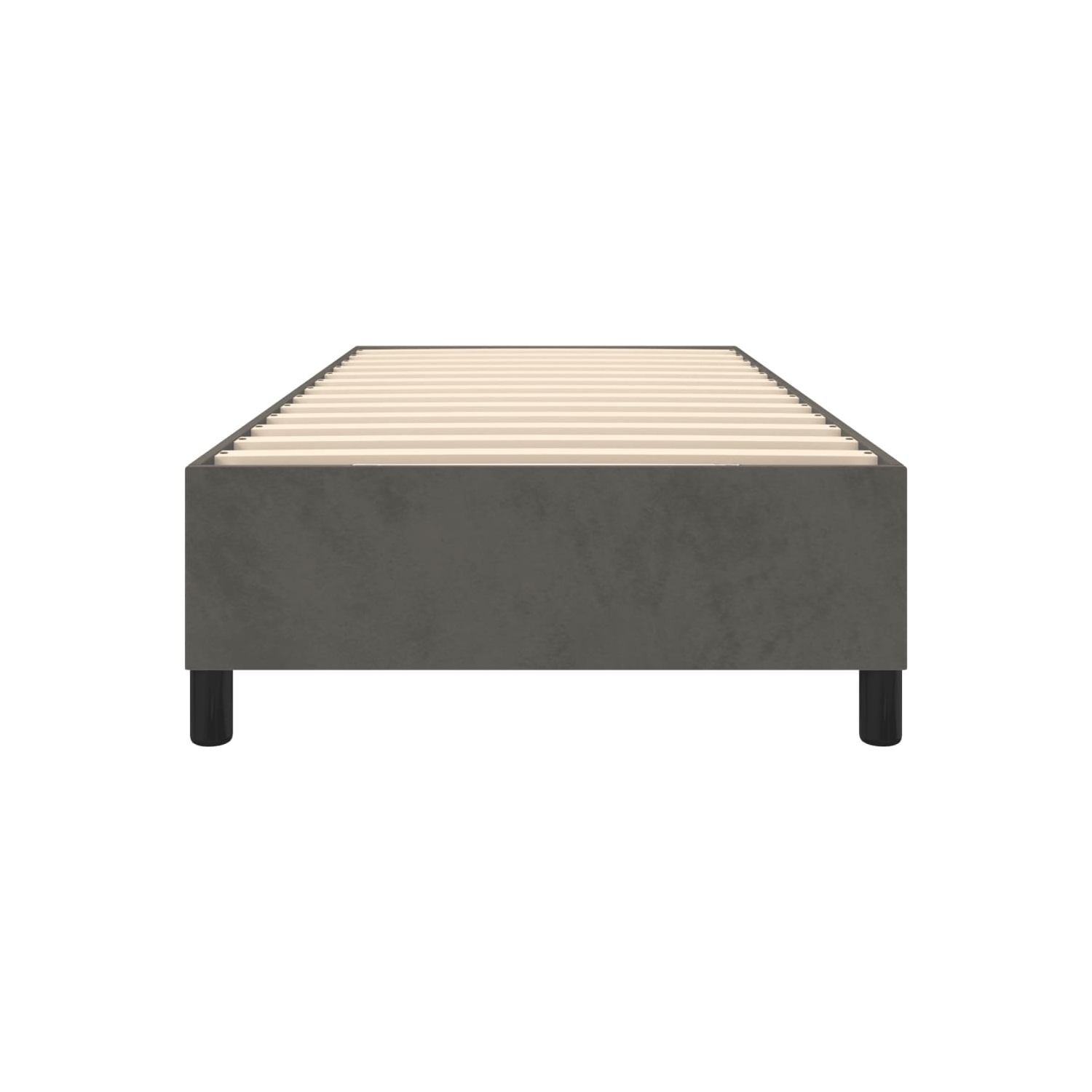 Sommier à ressorts vidaXL Cadre de lit simple très grand velours gris foncé