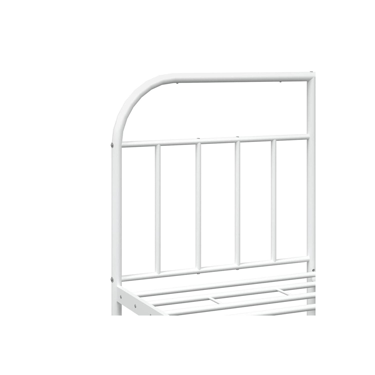 vidaXL 12" White Queen Metal Bed Frame with Headboard & Footboard No Mattress