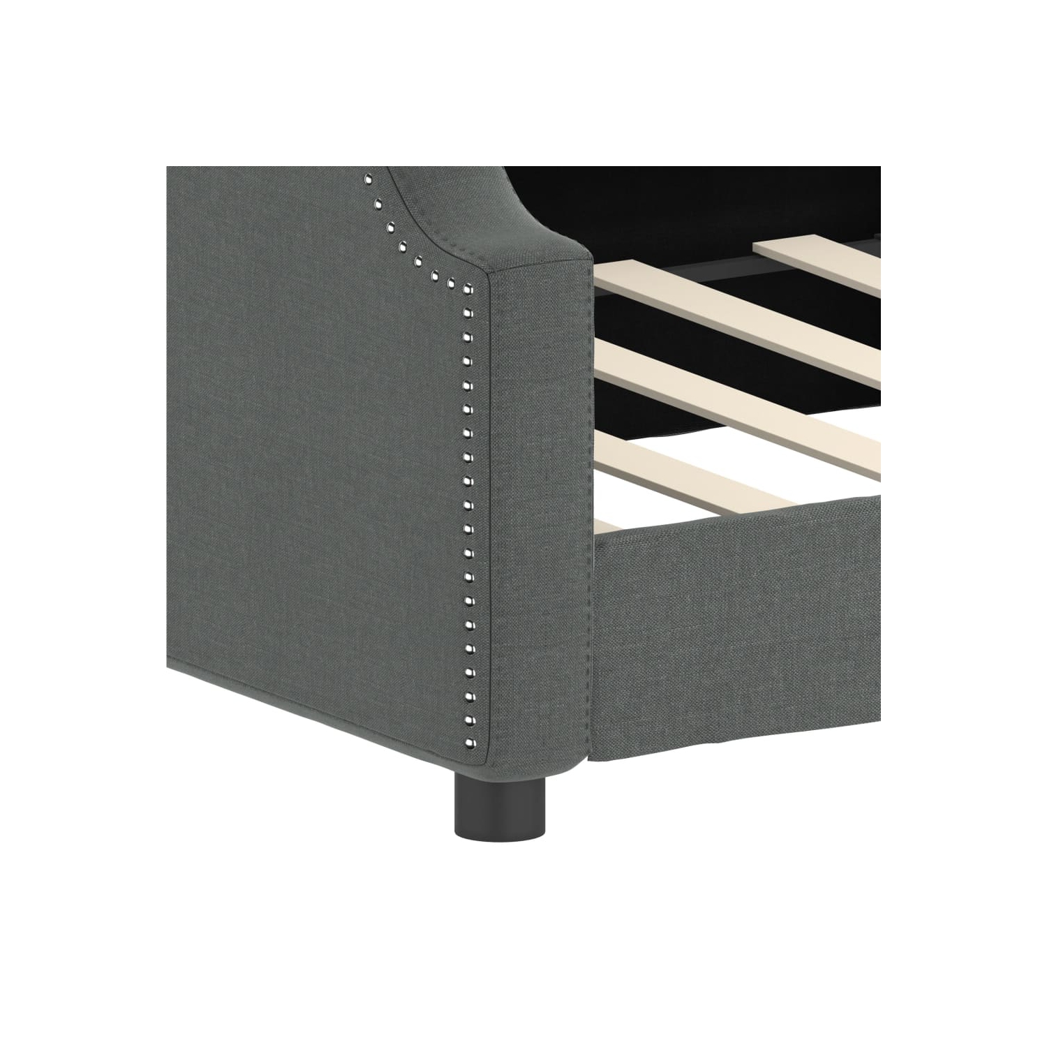 vidaXL Day Bed without Mattress Dark Grey 100x190 cm Fabric