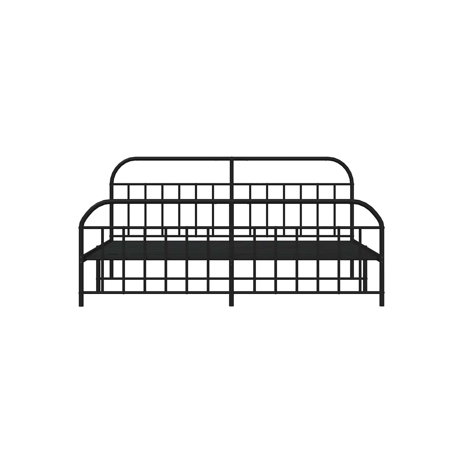 vidaXL 12" Black King Size Metal Bed Frame with Headboard & Footboard No Mattress