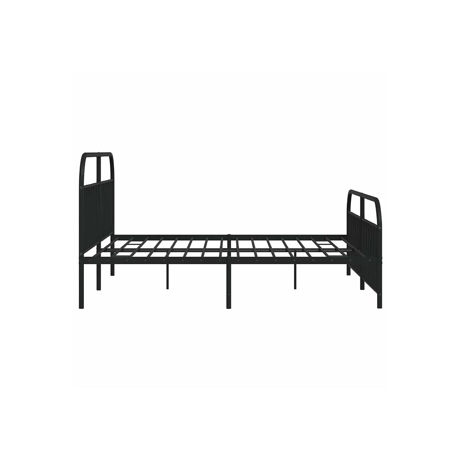 vidaXL 12" Black King Size Metal Bed Frame with Headboard & Footboard No Mattress