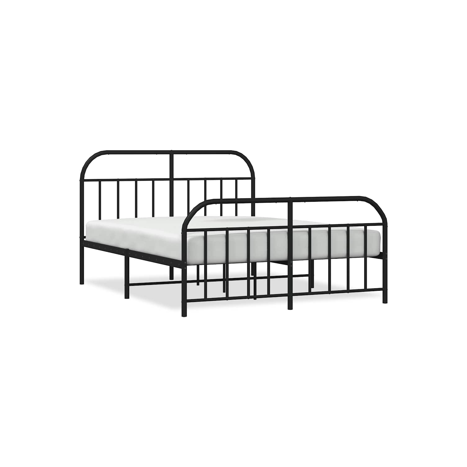 VidaXL – Cadre de très grand lit californien métal noir 12&nbsp;po, tête et pied de lit, sans matelas