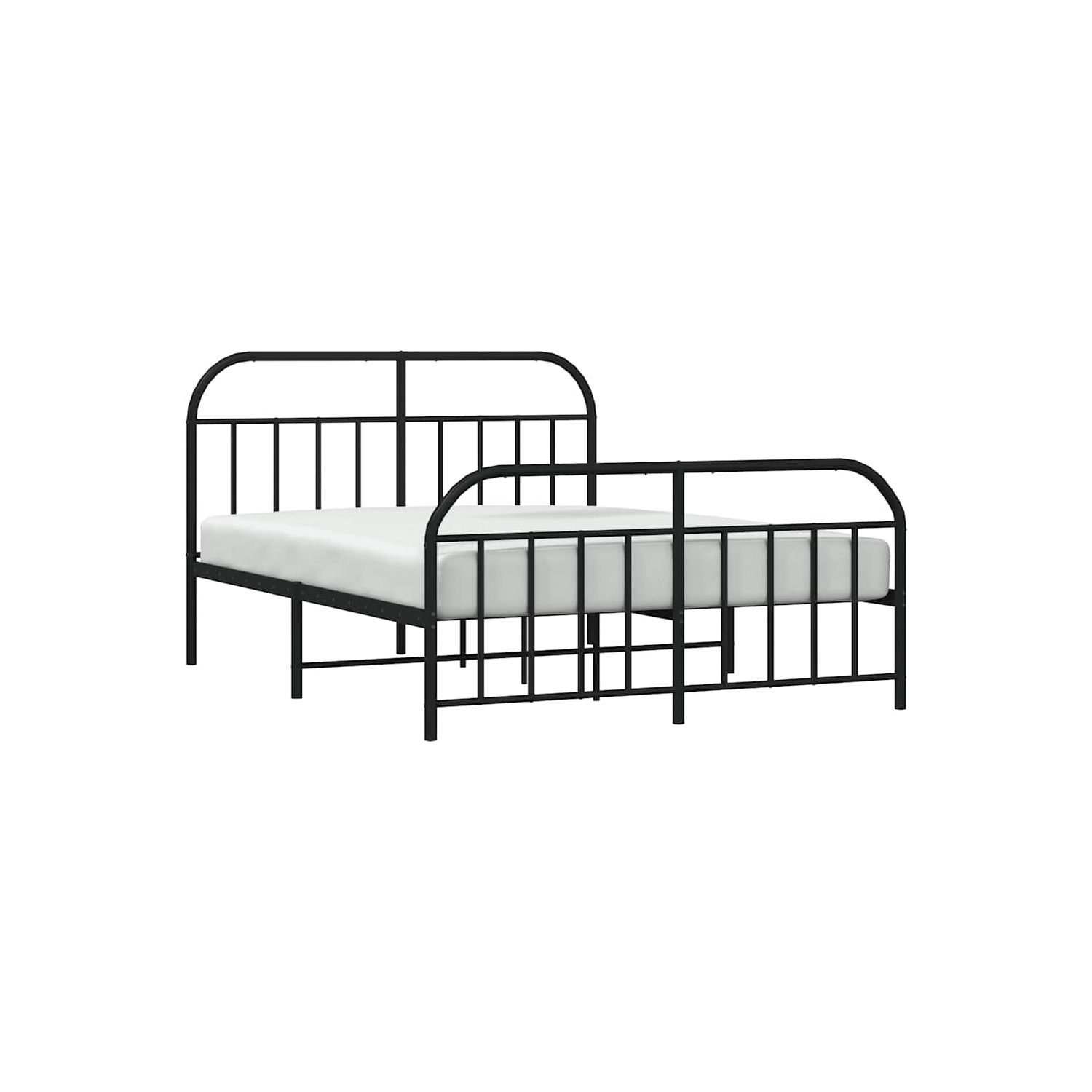 VidaXL – Cadre de très grand lit californien métal noir 12&nbsp;po, tête et pied de lit, sans matelas