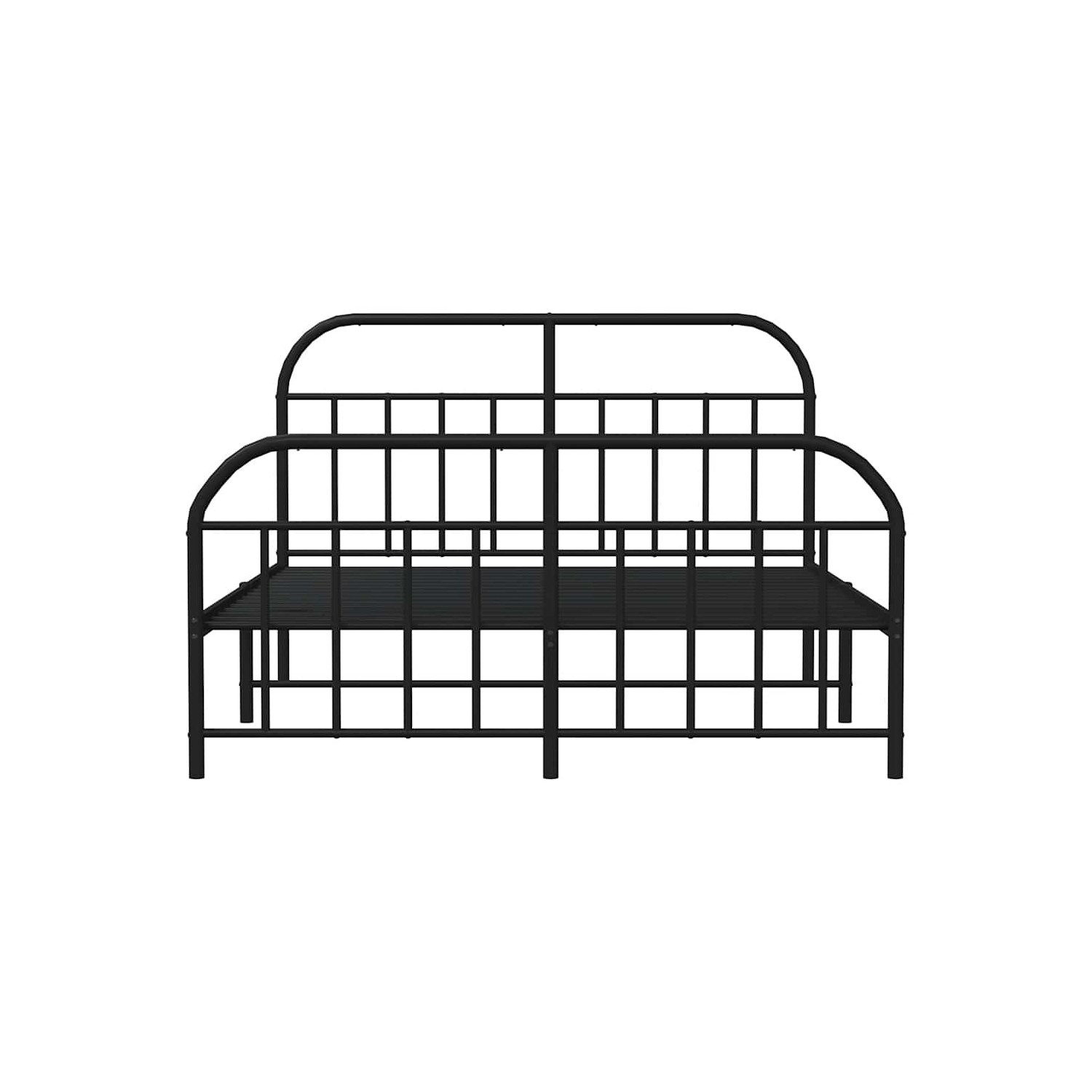 VidaXL – Cadre de très grand lit californien métal noir 12&nbsp;po, tête et pied de lit, sans matelas