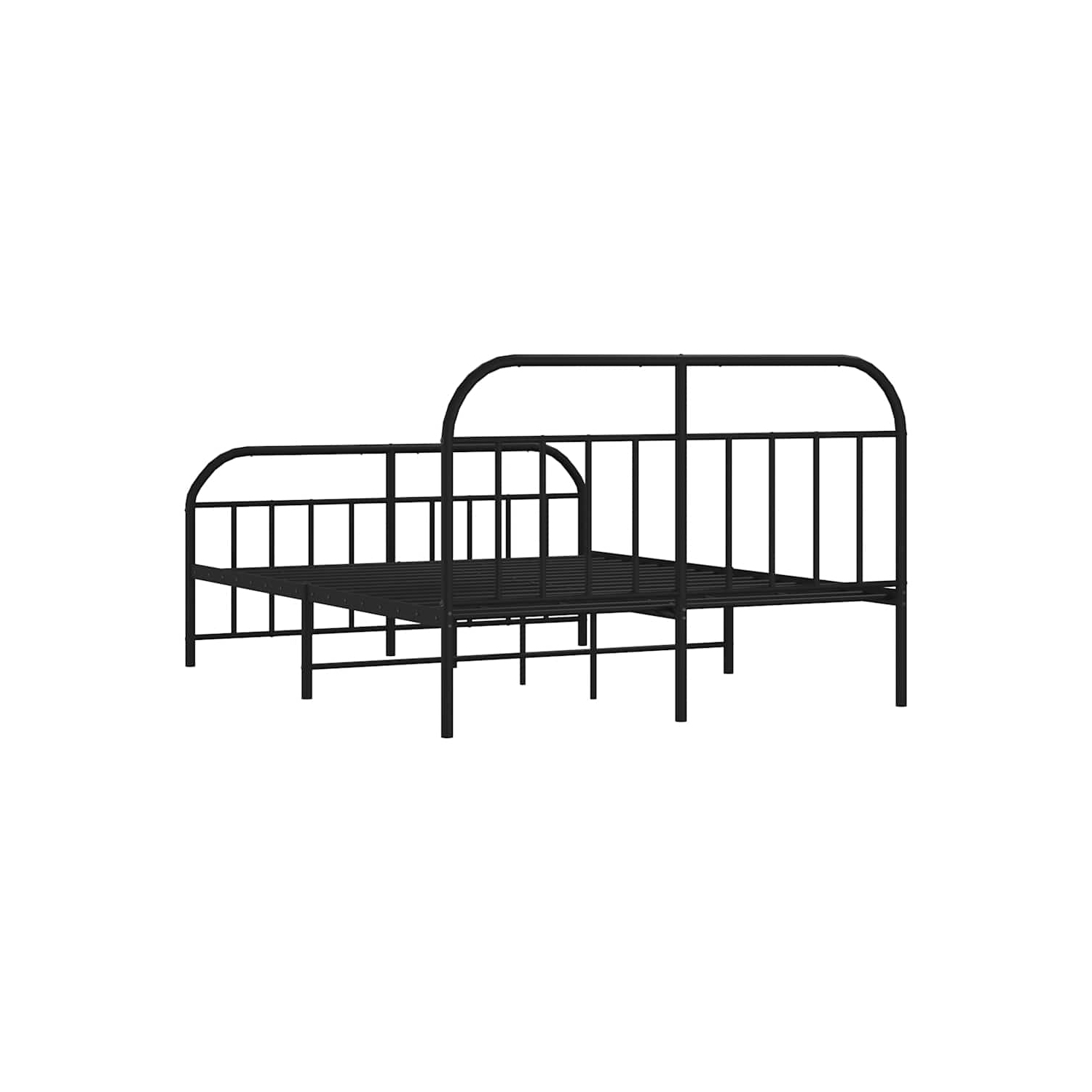 VidaXL – Cadre de très grand lit californien métal noir 12&nbsp;po, tête et pied de lit, sans matelas