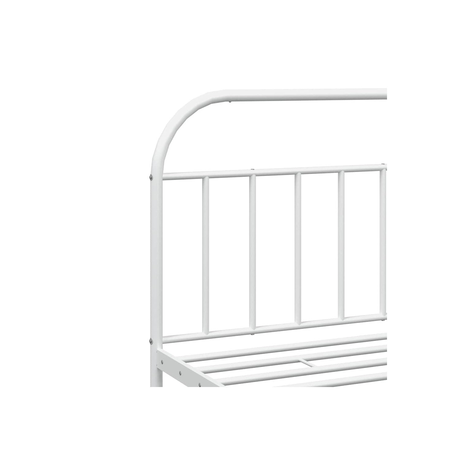 vidaXL 12" White King Size Metal Bed Frame with Headboard No Mattress