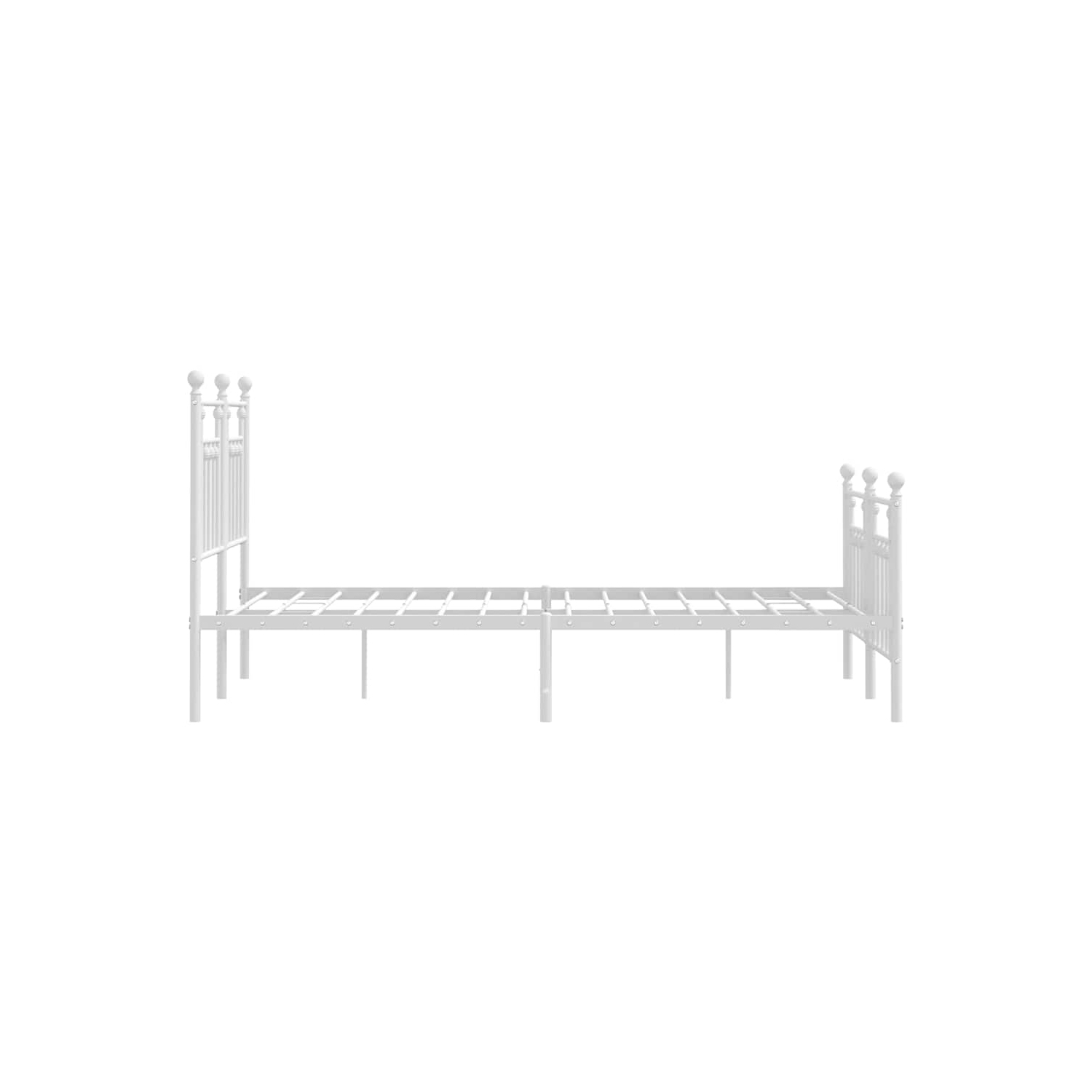 vidaXL 12" White Full Size Metal Bed Frame with Headboard & Footboard No Mattress
