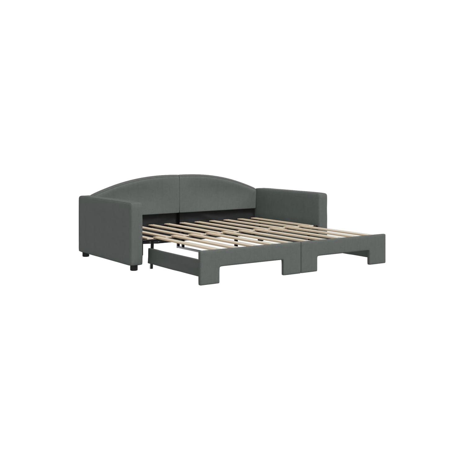 vidaXL Daybed with Trundle without Mattress Dark Grey 100x190 cm